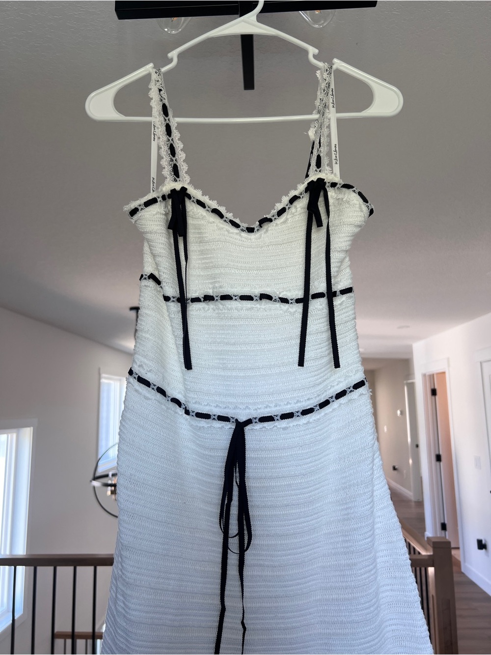For Love And Lemons White Maxi Dress with Black Trim - Picture 5 of 7